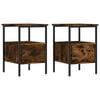 vidaXL Bedside Cabinets 2 pcs Smoked Oak 34x36x50 cm Engineered Wood