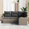 vidaXL Garden Sofa Set 4 pcs Grey Poly Rattan