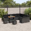 vidaXL Garden Sofa Set with Cushion 12 pcs Black Poly rattan