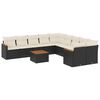 vidaXL 11 Piece Garden Sofa Set with Cushions Black Poly Rattan