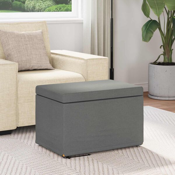 vidaXL Stool Dark Grey 61 x 41 x 40 cm Fabric and Engineered Wood