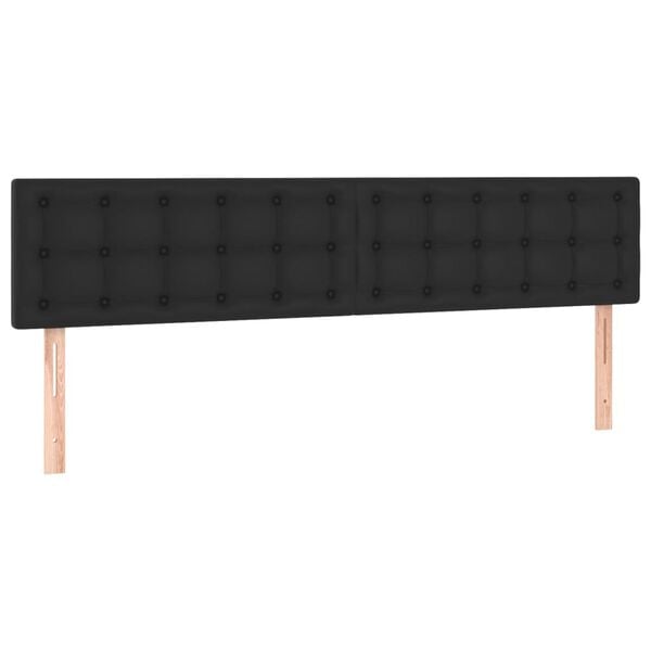 vidaXL LED Headboard Black 200 cm Faux Leather