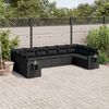 vidaXL 10 Piece Garden Sofa Set with Cushions Black Poly Rattan