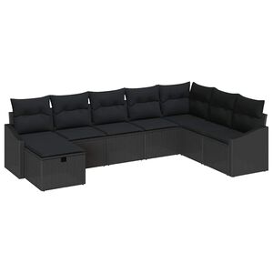 vidaXL Garden Sofa Set 8 pcs Black 55 x 62 x 69 cm Poly rattan