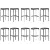 vidaXL 11 Piece Garden Bar Set with Cushions Grey Poly Rattan