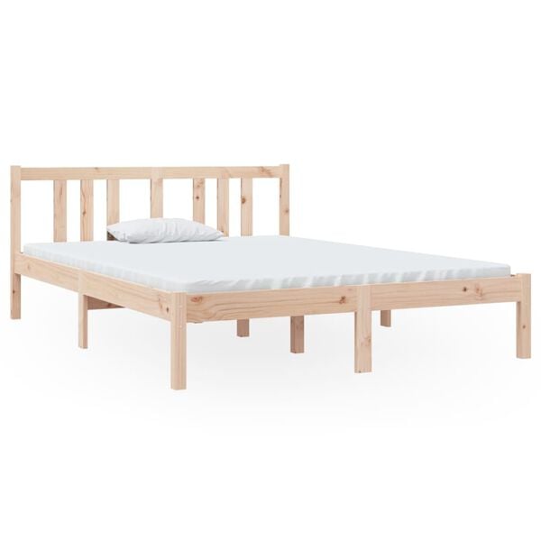 vidaXL Bed Frame without Mattress Solid Wood 135x190 cm Double Double