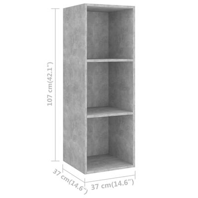 vidaXL Wall-mounted TV Cabinets 2 pcs Concrete Grey Engineered Wood