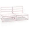 vidaXL Garden Sofa | White | Solid pinewood | 2-Seater | Modular | Garden Sofa