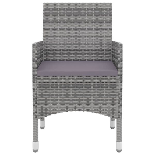 vidaXL 7 Piece Garden Dining Set with Cushions Poly Rattan and Glass