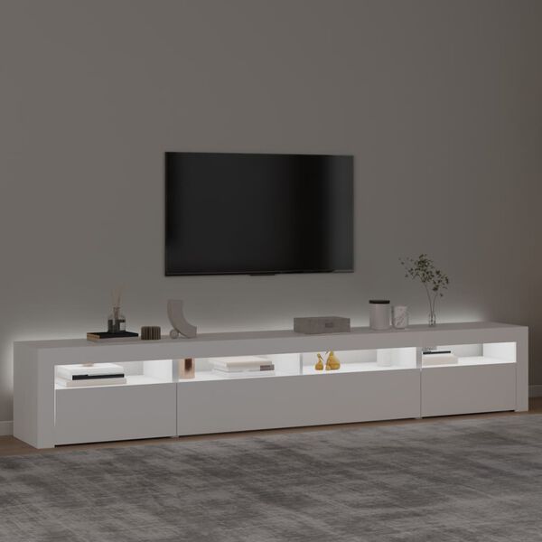 vidaXL TV Cabinet with LED Lights White 240x35x40 cm