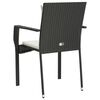 vidaXL Garden Chairs with Cushions 4 pcs Poly Rattan Black