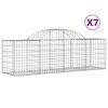 vidaXL Arched Gabion Baskets 7 pcs 200x50x60/80 cm Galvanised Iron