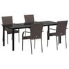 vidaXL Garden Dining Set 5 pcs Brown Powder-Coated Steel