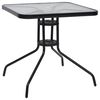vidaXL Garden Table | Black | Steel | Standard | Durable | Garden Table | Square