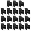 vidaXL 19 Piece Garden Dining Set with Cushions Poly Rattan Black