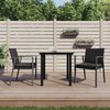 vidaXL 3 Piece Garden Dining Set with Cushions Poly Rattan and Steel