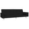 vidaXL 2-Seater Sofa Bed with Two Pillows Black Velvet