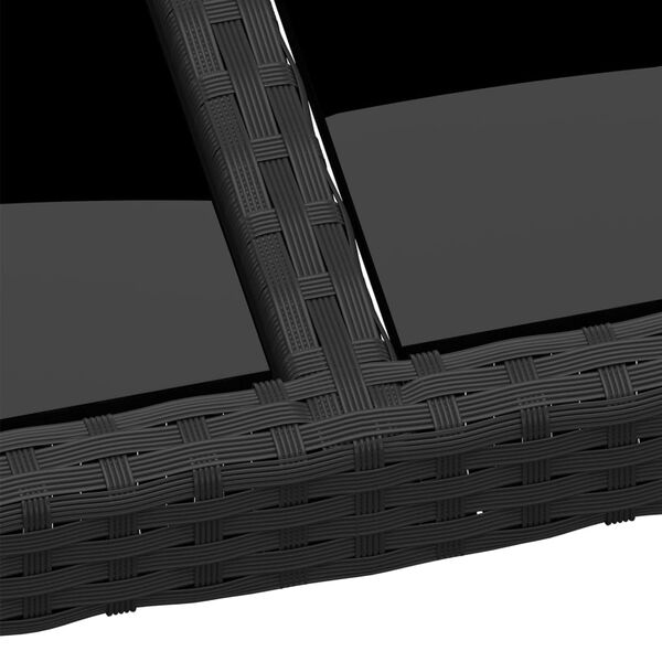 vidaXL Garden Table 250x100x75 cm Tempered Glass and Poly Rattan Black