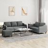 vidaXL 3 Piece Sofa Set with Cushions Dark Grey Fabric
