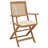 vidaXL Folding Garden Chairs 2 pcs with Cushions Solid Wood Acacia