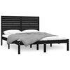 vidaXL Bed Frame without Mattress Black 150x200 cm King Size Solid Wood