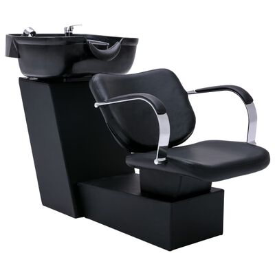 vidaXL Shampoo Backwash Unit with Salon Chair Faux Leather 