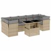 vidaXL 8 Piece Garden Sofa Set with Cushions Beige Poly Rattan