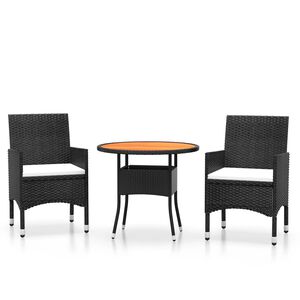 vidaXL Garden Dining Set | Black, Cream White