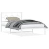 vidaXL Metal Bed Frame without Mattress with Headboard White 107x203cm