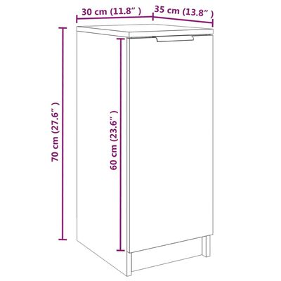 vidaXL Shoe Cabinet White 30x35x70 cm Engineered Wood