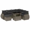 vidaXL 8 Piece Garden Sofa Set with Cushions Grey Poly Rattan