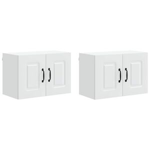 vidaXL Dishwasher Panel Kalmar 2 pcs White Engineered Wood