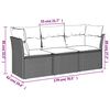 vidaXL 3 Piece Garden Sofa Set with Cushions Black Poly Rattan