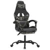 vidaXL Gaming Chair with Footrest Black and Camouflage Faux Leather