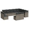 vidaXL 12 Piece Garden Sofa Set with Cushions Grey Poly Rattan
