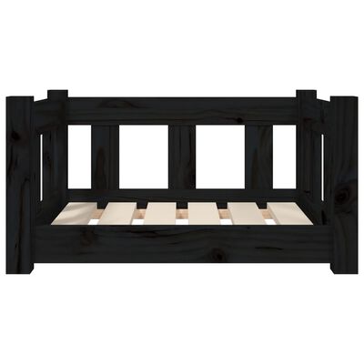 vidaXL Dog Bed Black 55.5x45.5x28 cm Solid Wood Pine
