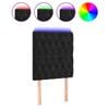 vidaXL LED Headboard Black 80x7x118/128 cm Velvet