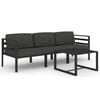 vidaXL 4 Piece Garden Lounge Set with Cushions Aluminium Anthracite