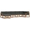 vidaXL Outdoor Sofa Set with Cushion 7 pcs Natural and Anthracite