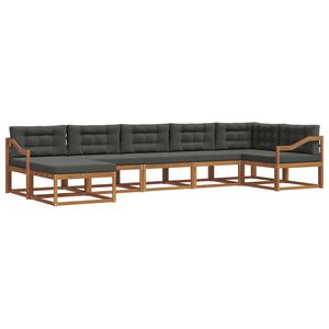vidaXL Outdoor Sofa Set 7 pcs Natural and Anthracite