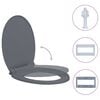 vidaXL Soft-Close Toilet Seat Grey Oval