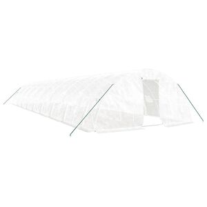 vidaXL Greenhouse with Steel Frame White 90 m&sup2; 18x5x2.3 m