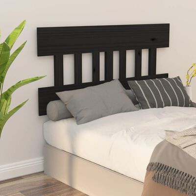 vidaXL Bed Headboard Black 183.5x3x81 cm Solid Wood Pine
