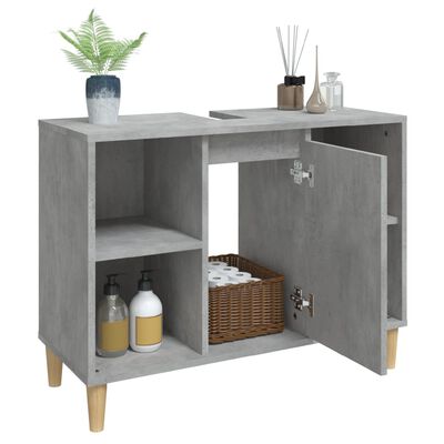 vidaXL Sink Cabinet Concrete Grey 80x33x60 cm Engineered Wood