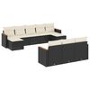 vidaXL 10 Piece Garden Sofa Set with Cushions Black Poly Rattan