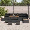 vidaXL Garden Sofa Set 10 pcs Black Poly Rattan