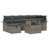 vidaXL Garden Sofa Set with Cushion 7 pcs Grey Poly rattan