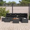 vidaXL Garden Sofa Set with Cushion 7 pcs Black Poly rattan