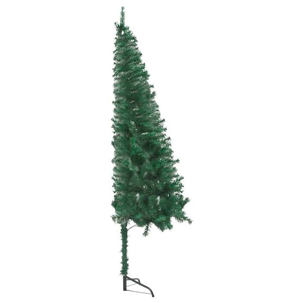 vidaXL Corner Artificial Christmas Tree LEDs&Ball Set Green 180 cm PVC