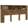 vidaXL Headboard Cabinet Smoked Oak 200x18.5x104.5 cm